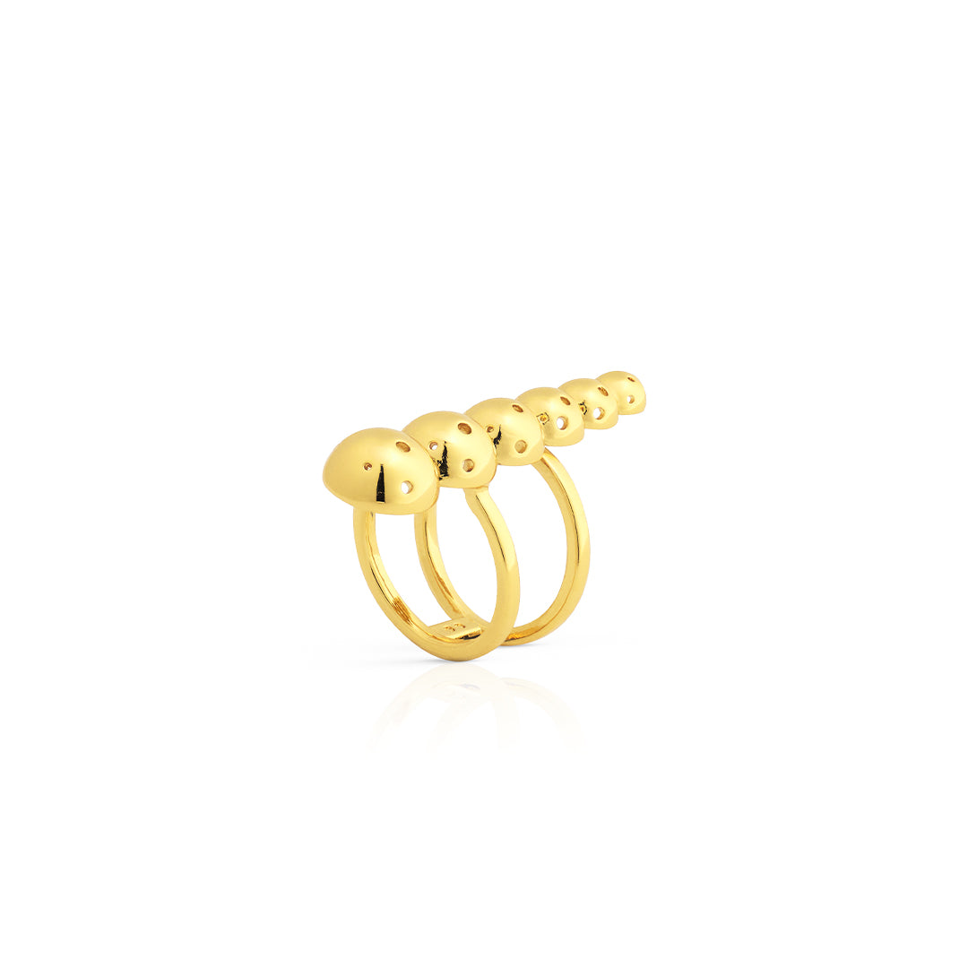 SET ASHA RING + BUSHIDO SMALL EARRINGS GOLD