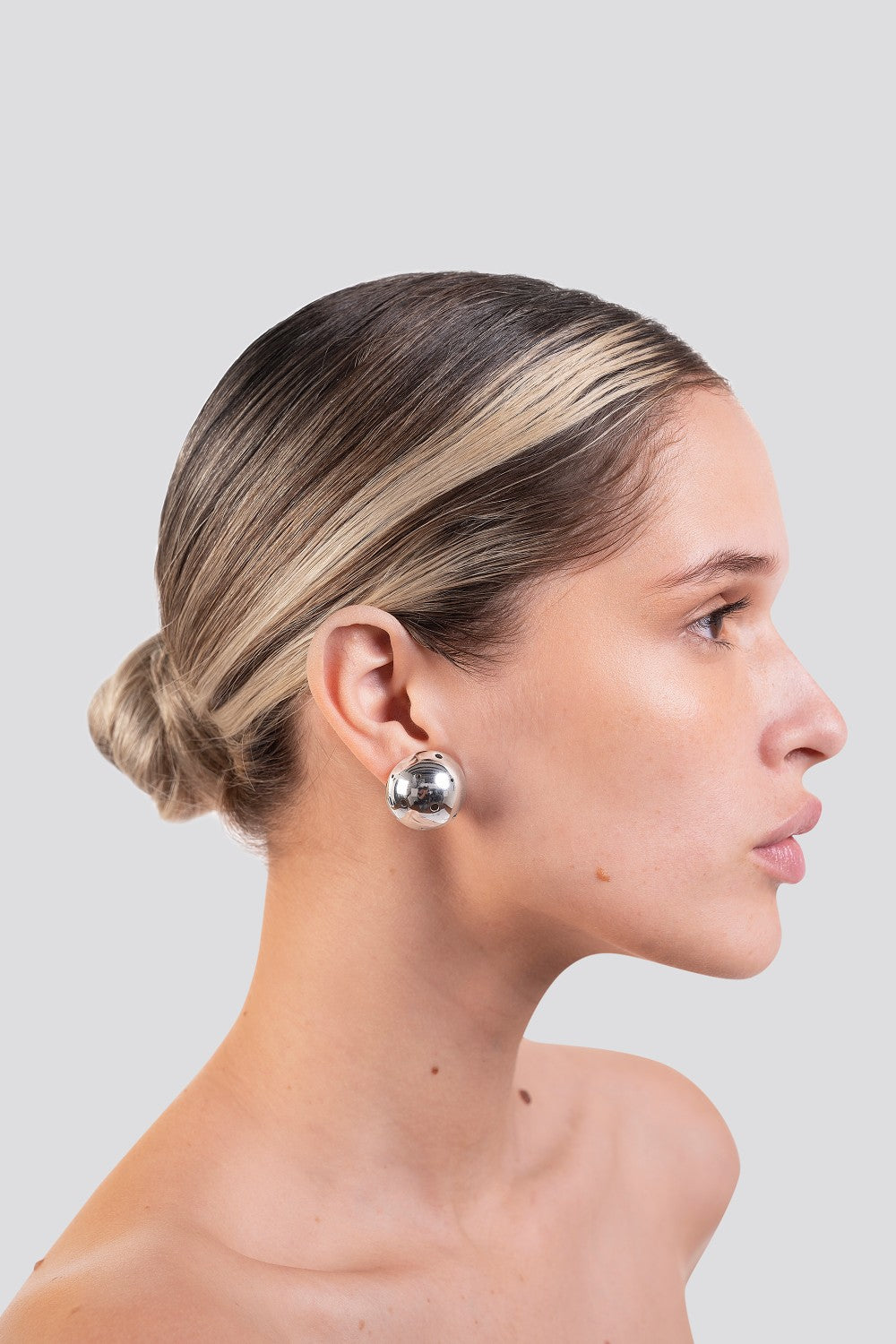 BOLD BIG BALL EARRINGS SILVER