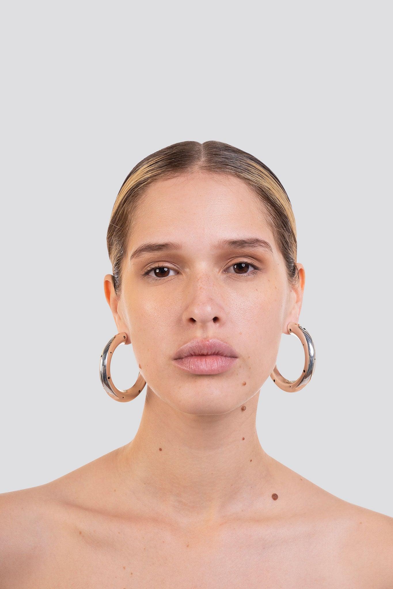 BOLD LARGE HOOPS SILVER - Paula Mendoza Jewelry Colombia