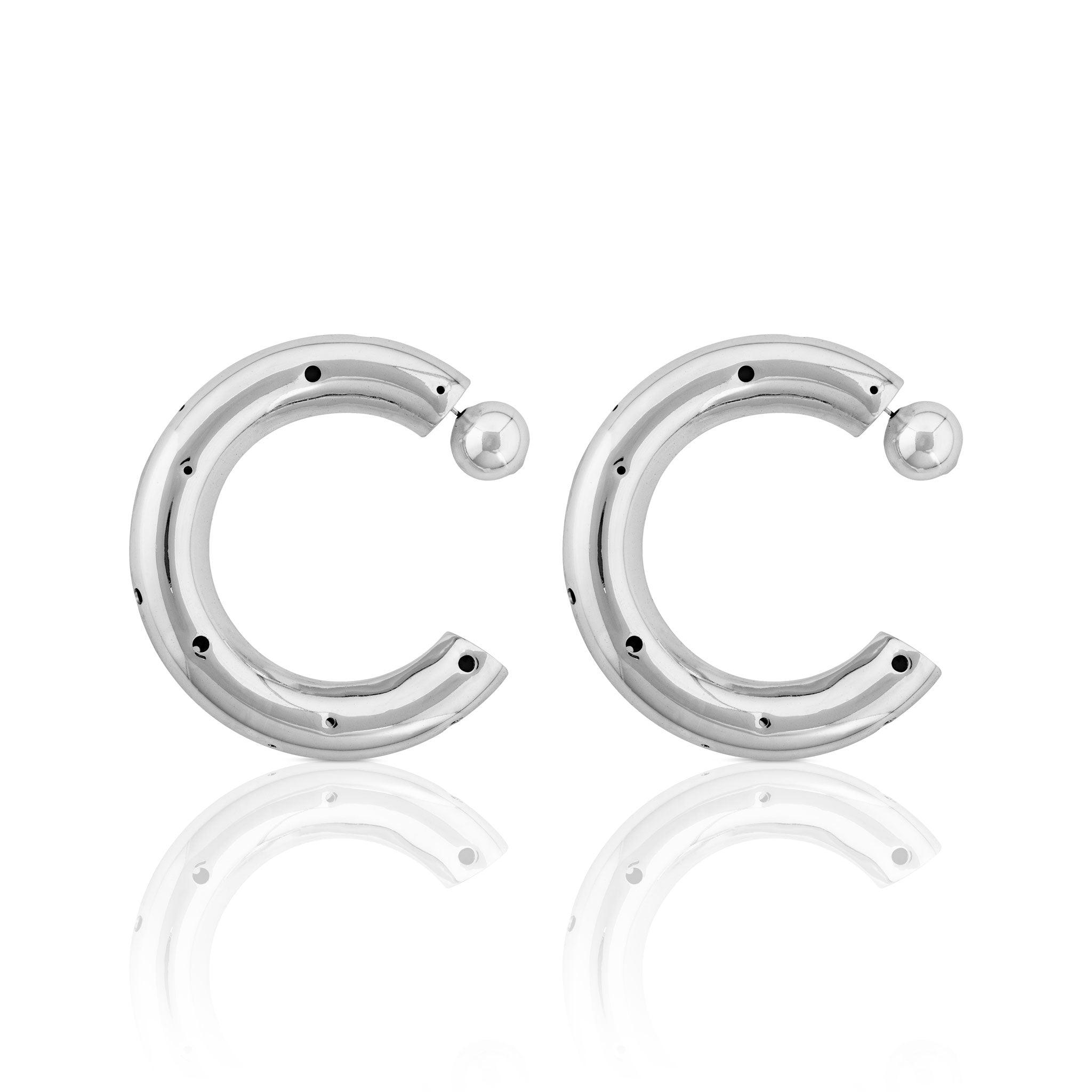 BOLD LARGE HOOPS SILVER - Paula Mendoza Jewelry Colombia
