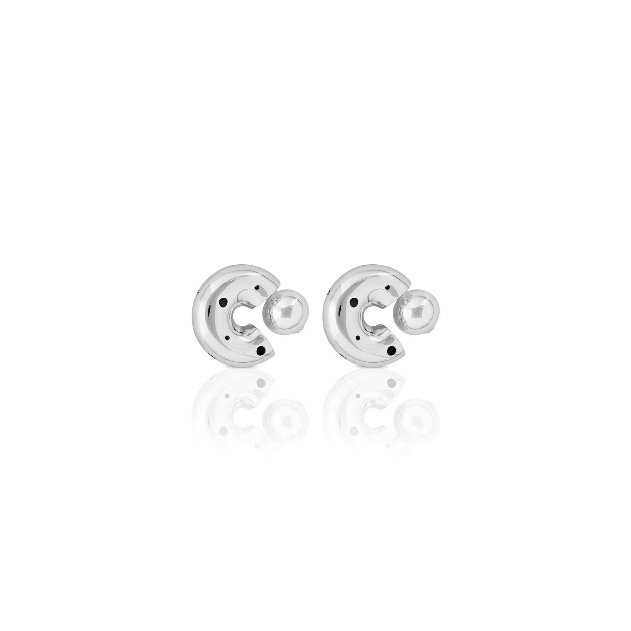 BOLD MINI HOOPS SILVER - Paula Mendoza Jewelry Colombia
