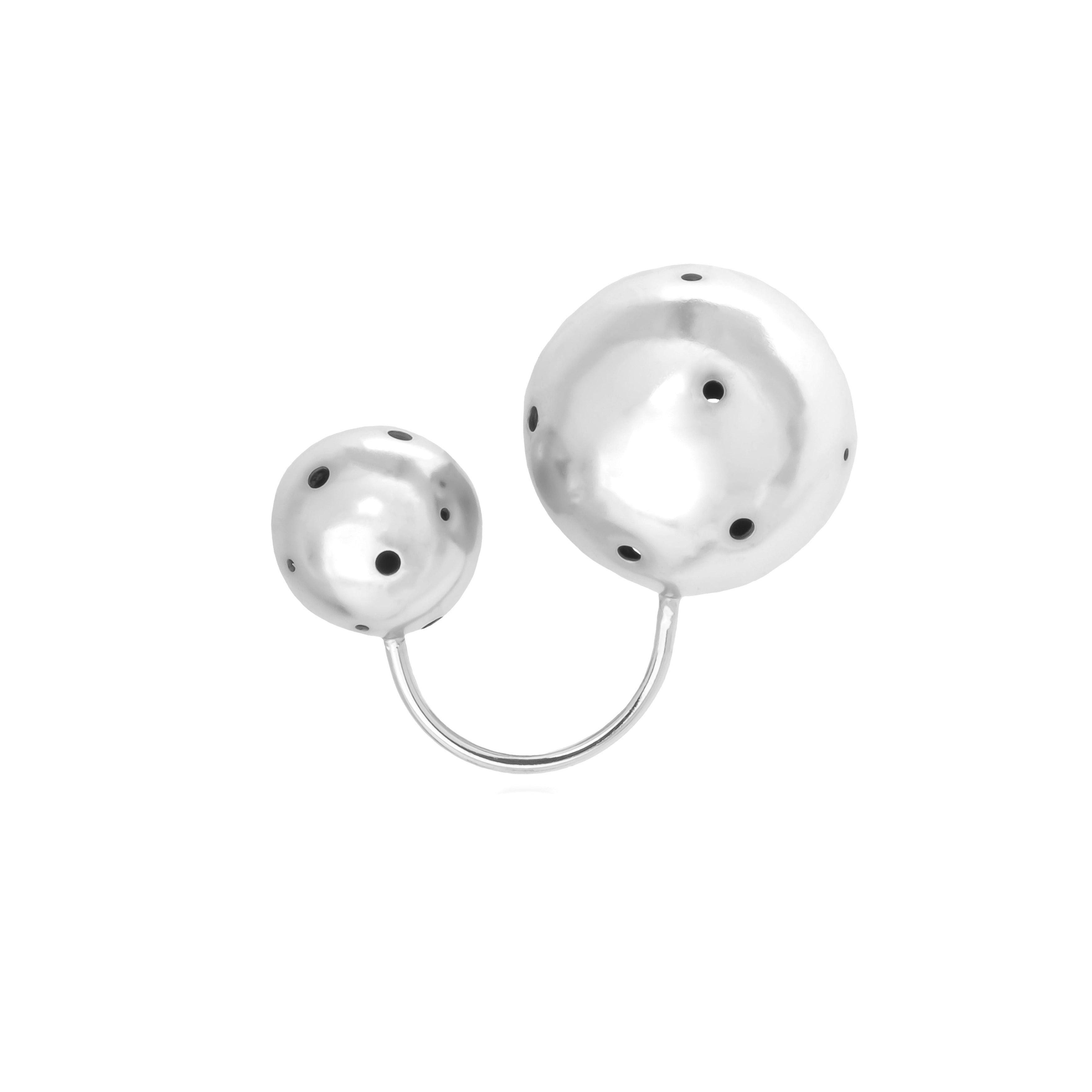 BIG BUBBLE RING & EARCUFF SILVER - Paula Mendoza Jewelry Colombia