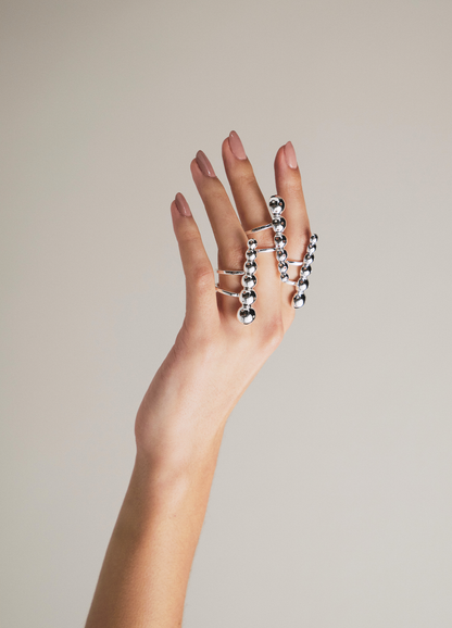 SET ASHA RING + BUSHIDO SMALL EARRINGS SILVER