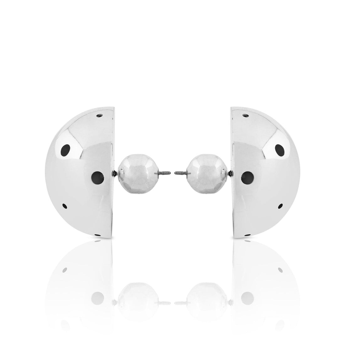 BOLD BIG BALL EARRINGS SILVER - Paula Mendoza Jewelry Colombia