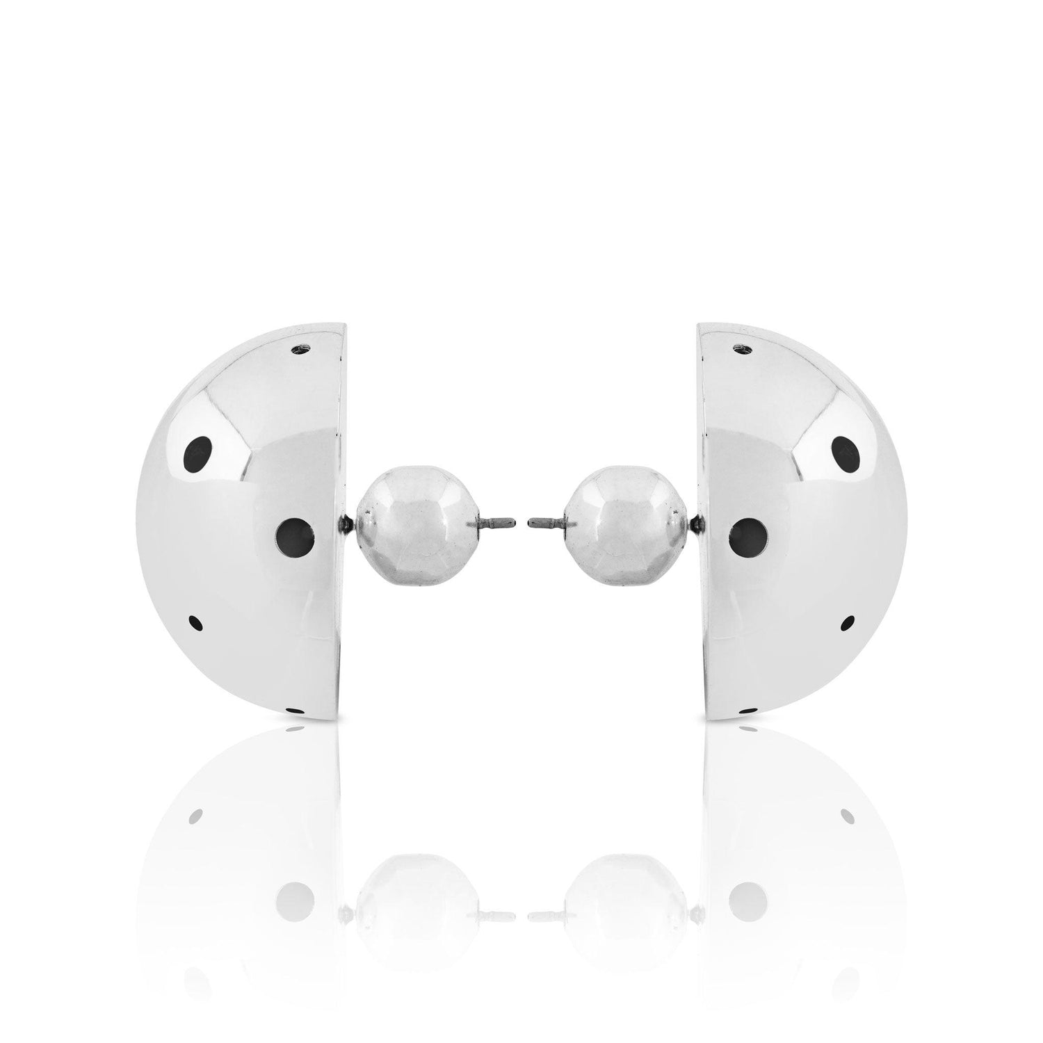BOLD MEDIUM BALL EARRINGS SILVER - Paula Mendoza Jewelry Colombia