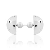 BOLD MEDIUM BALL EARRINGS SILVER - Paula Mendoza Jewelry Colombia