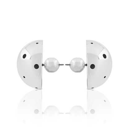 BOLD MEDIUM BALL EARRINGS SILVER - Paula Mendoza Jewelry Colombia