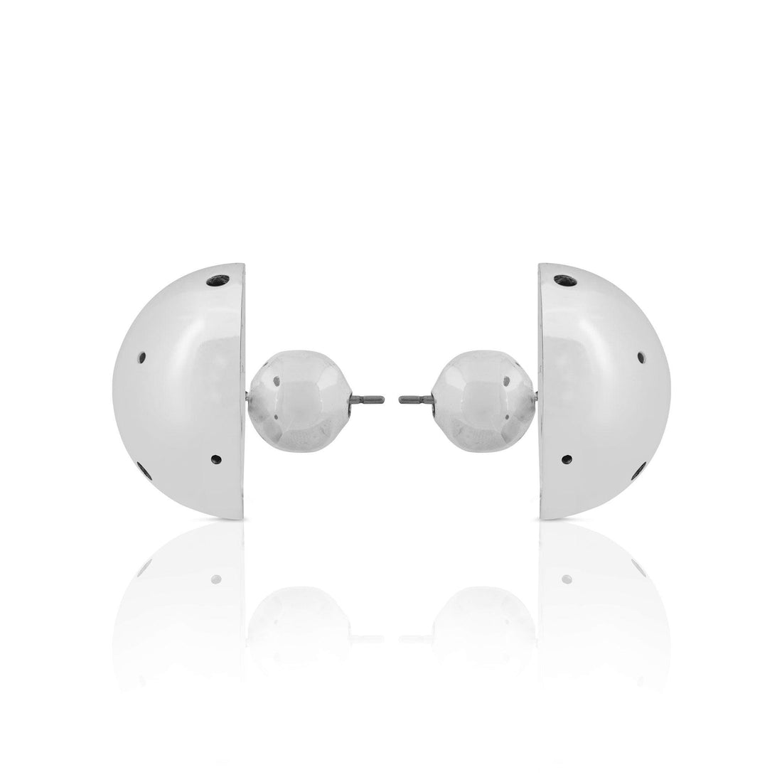 BOLD SMALL BALL EARRINGS SILVER - Paula Mendoza Jewelry Colombia