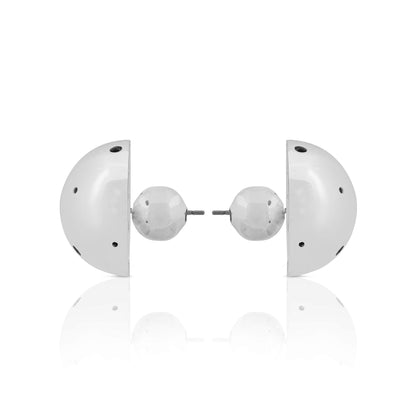 BOLD SMALL BALL EARRINGS SILVER - Paula Mendoza Jewelry Colombia