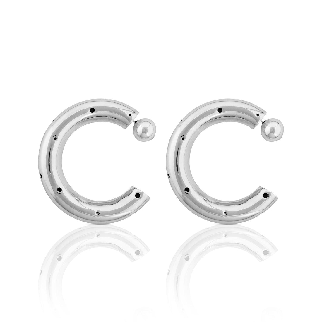 BOLD LARGE HOOPS SILVER - Paula Mendoza Jewelry Colombia