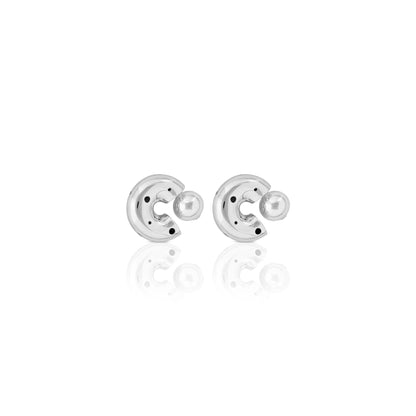 BOLD MINI HOOPS SILVER - Paula Mendoza Jewelry Colombia