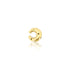 Earcuff de tamaño mediano en forma de luna, disponible en oro o plata, con delicadas perforaciones y un diseño moderno y escultural.