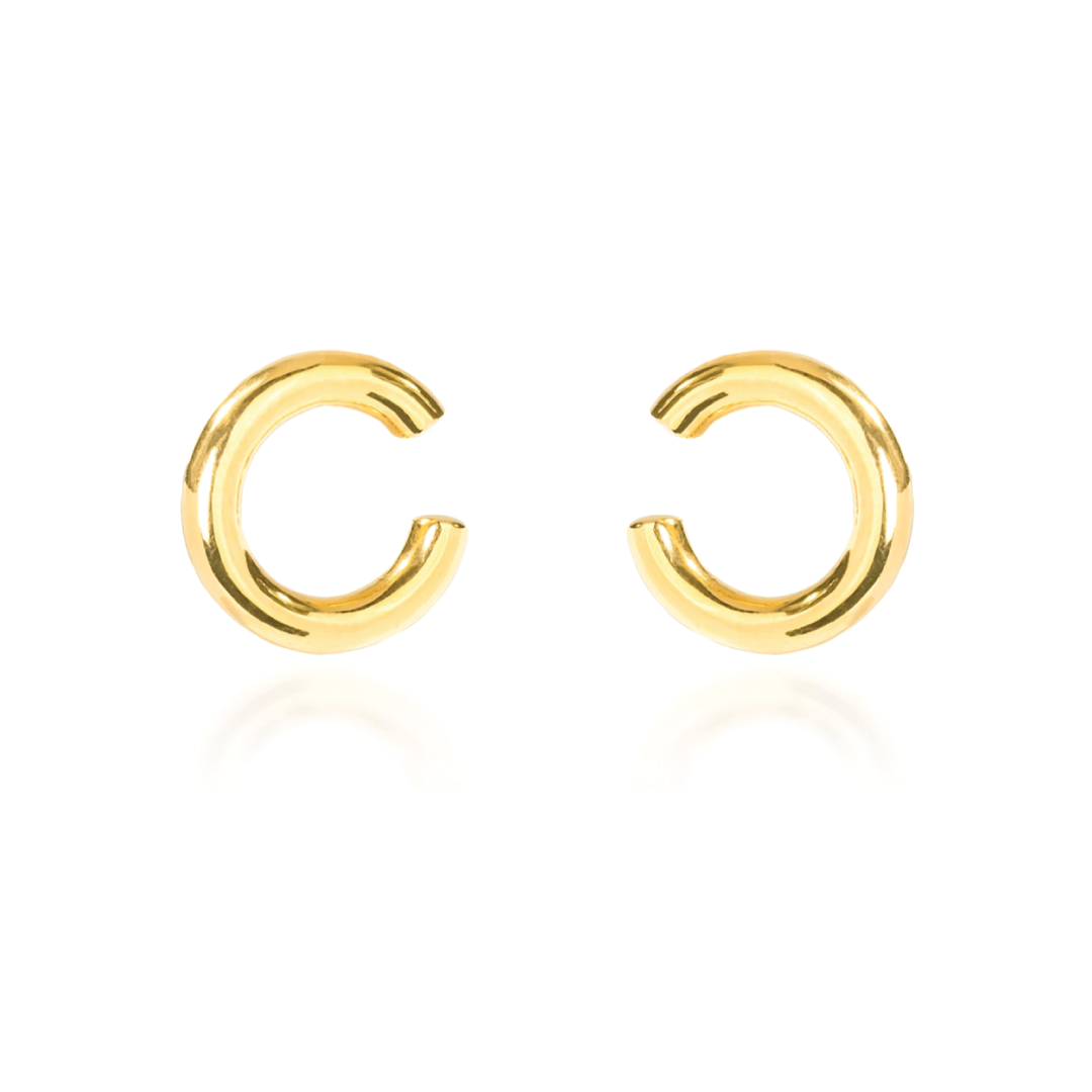 SET DE DOS SMALL MOON EAR CUFF GOLD