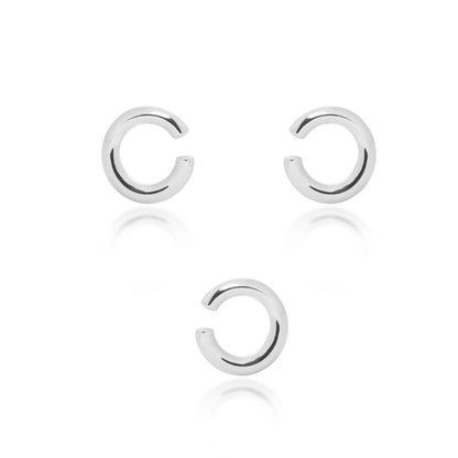 SET DE TRES SMALL MOON EAR CUFFS SILVER