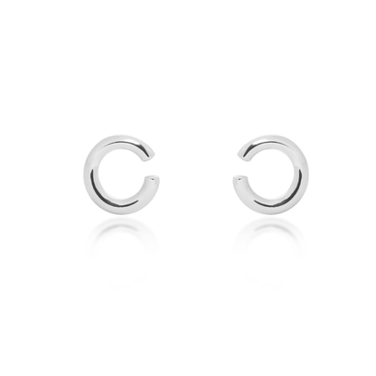 SET DE DOS SMALL MOON EAR CUFFS SILVER
