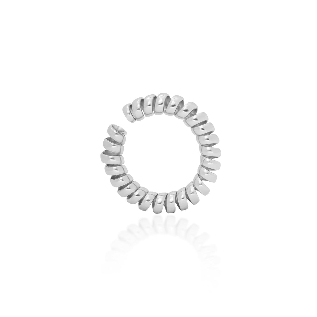 BIG SPIRAL EARCUFF SILVER - Paula Mendoza Jewelry Colombia