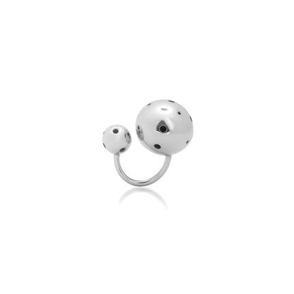 MEDIUM BUBBLE RING &amp; EARCUFF SILVER - Paula Mendoza Jewelry Colombia