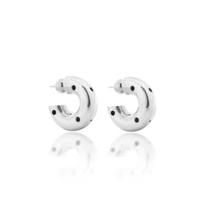 MEDIUM HOOPS EARRINGS SILVER - Paula Mendoza Jewelry Colombia